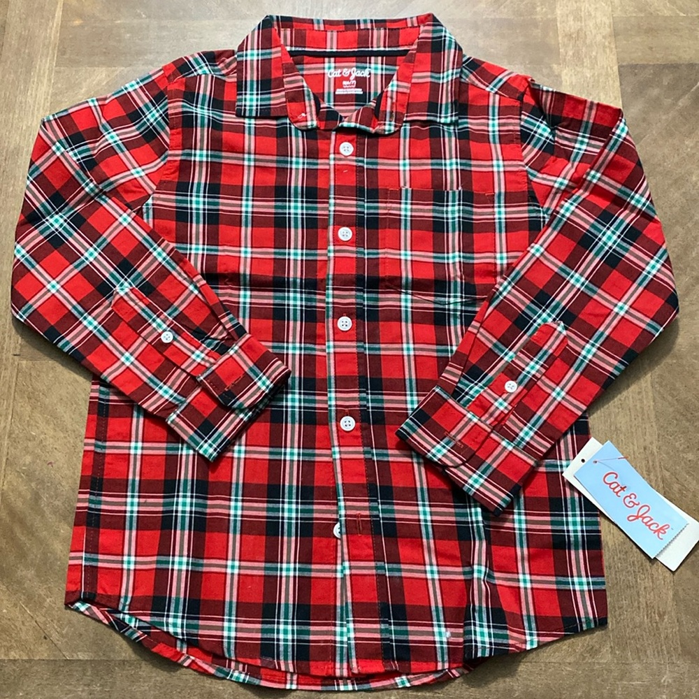 Boys Cat and Jack Red Tartan Print